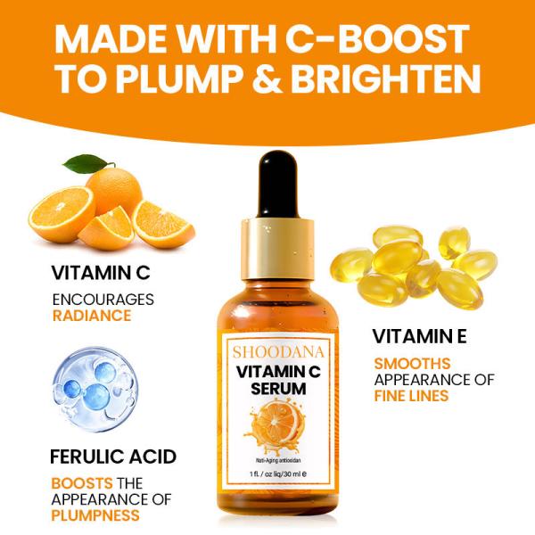 Sérum à la vitamine C OEM Cosmétique Acide Hyaluronique Acide Aminé Vitamine E Sérum Visage Hydratant