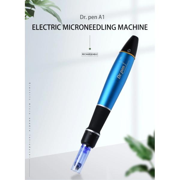 Набор татуировки макияжа ручки A1 переченя оптового беспроводного металла голубой кожаный постоянный