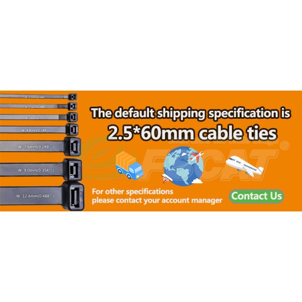 Nylon 66 Cable Tie Black 2.5*60mm UV Resistant For Machinery