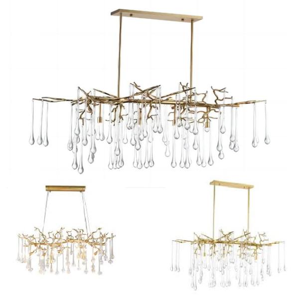 AC110 - 240V 50 / 60Hz Modern Crystal Chandelier Clear Glass Drop Chandelier