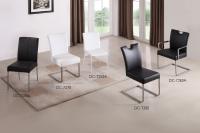 Chaise à manger en cuir moderne et confortable avec cadre en acier inoxydable
