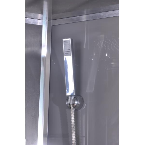 Темные кабины ливня квадранта профилей серого цвета, изогнутые угловойые блоки ливня