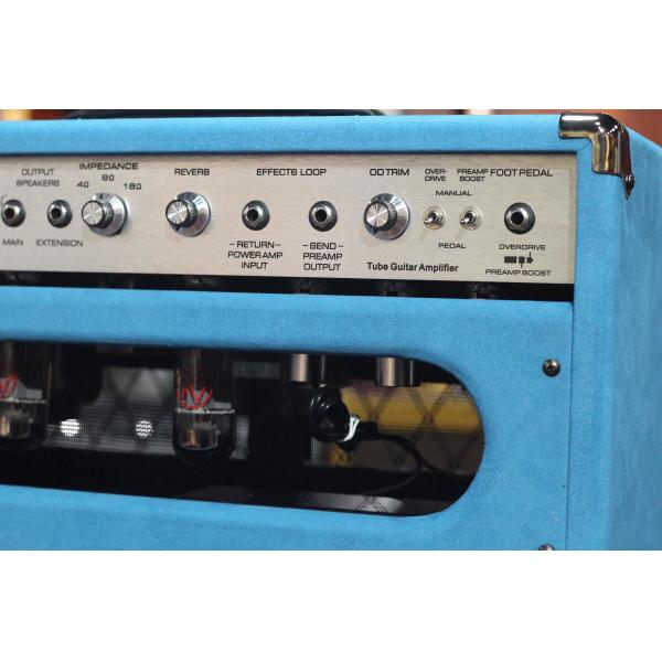 Custom Dumble Clone 2025 Overdrive Reverb 50-Watt Hand-Wired Tube Head-Suede Blue JJ Tubes 50W