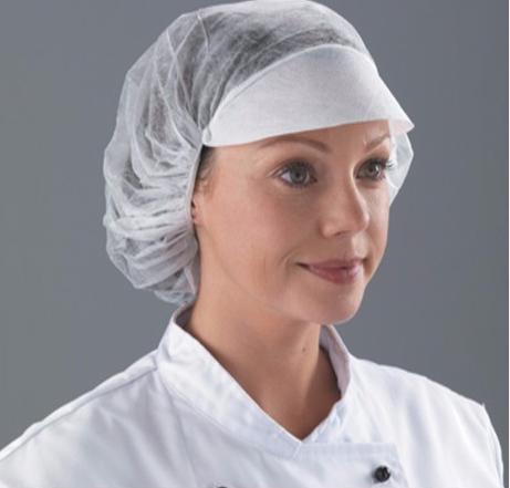 Hygienic Disposable Scrub Caps Peaked Disposable Bouffant Hats Lightweight