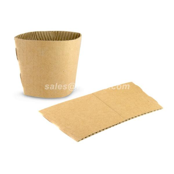 Brown Corrugated Custom Coffee Cup Sleeves Recyclable For Hot Coffee