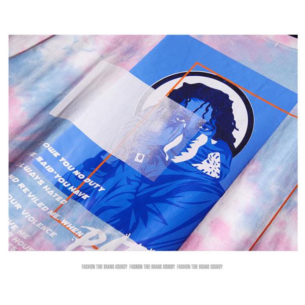 Eco Friendly Men Streetwear T Shirts Organic Cotton Jersey Dip Dye Tone Crew Neck