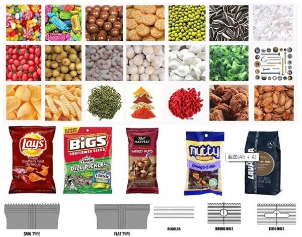 Máquina de empacotamento vertical 50g do descanso 100g Chips Popcorn Puffed Food Weighing