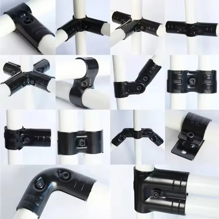 Black Plating Metal Lean Pipes Flexible Pipe Connector Metal Joint for Lean Tube
