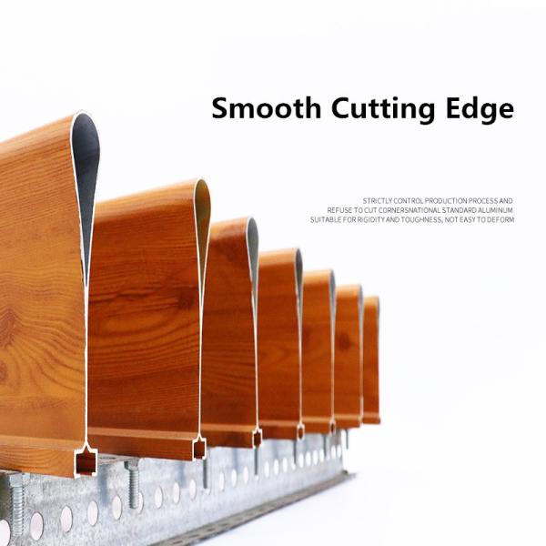 Aluminium Alloy Suspended Ceiling Profiles Droplet Shaped Wood Grain Stretch