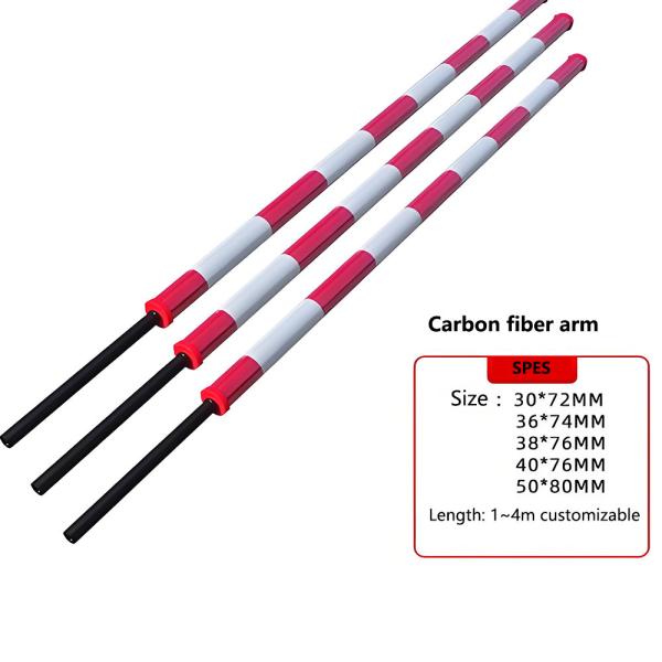 100% Duty Cycle 1m to 4m Length Automatic Boom Barrier Gate Carbon Fiber Round Arm