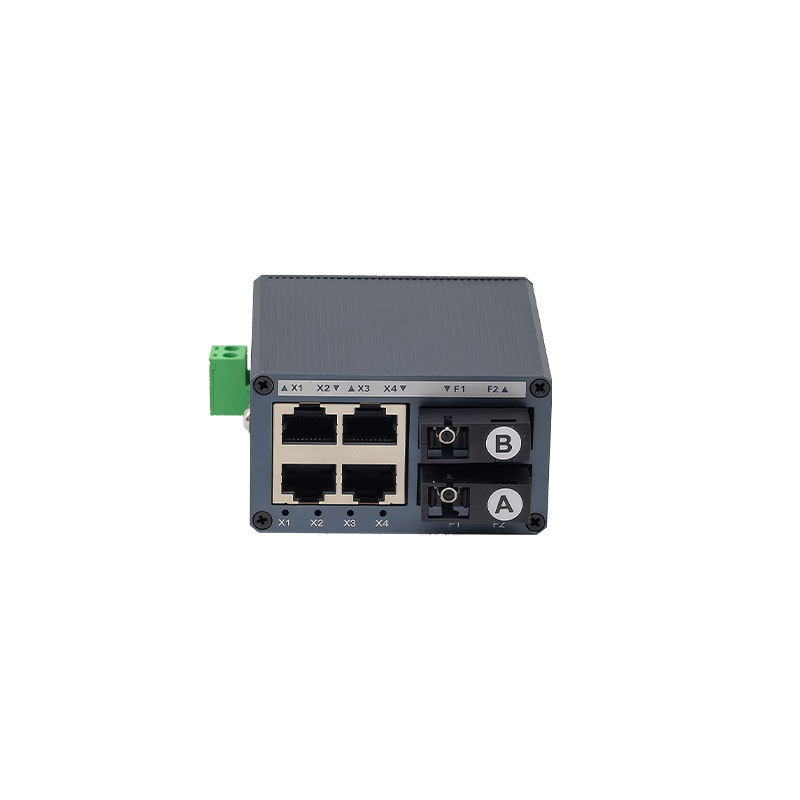 Industrial Mini Fiber Ethernet Switch 2 Fiber 4 RJ45 Ports 100Mbps Fast Ethernet Switch