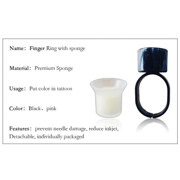 Disposable Microblading Tattoo Pigment Ring Cup With Sponge , Makeup Eyebrow Accessories