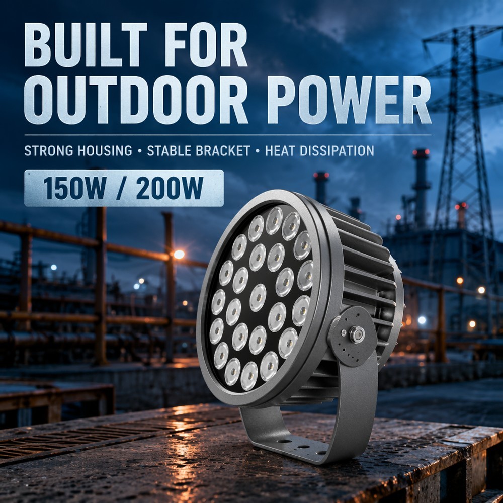 DMX512 RGBW Outdoor LED Flood Light IP65 Waterproof Adjustable Spotlight for Landscape & Facade Lighting