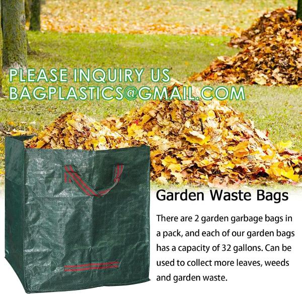 Heavy Duty Home and Yard Waste Bag 48-Gallon Woven Polypropylene, Reusable Lawn and Leaf Garden Bag with Reinforced