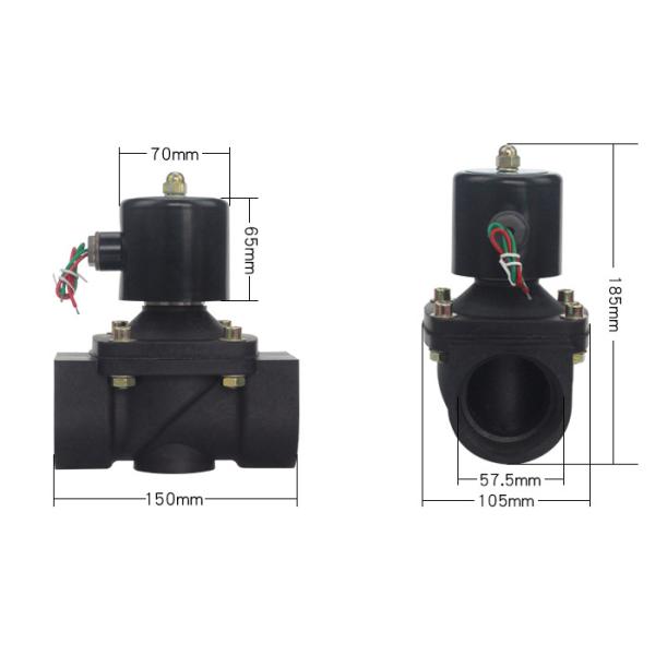 Диафрагма привелась в действие клапан соленоида АБС пластиковый для дюйма 12ВДК 24ВДК 220ВАК воды 2