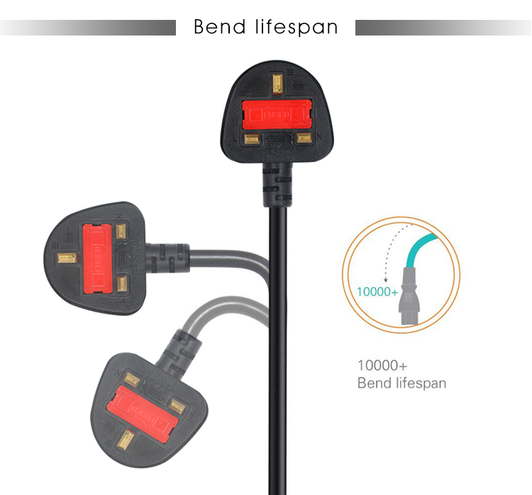 Кабель питания UK Plug to IEC C7, 1.5 м, чистая медь, черный
