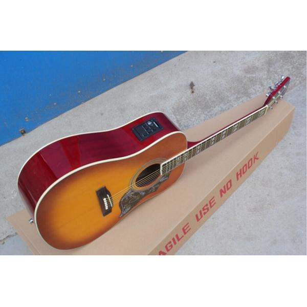 2018 New Chibson H-Bird acoustic guitar cherry red GB electric acoustic guitar Free Shipping Chinese Acoustic guitar