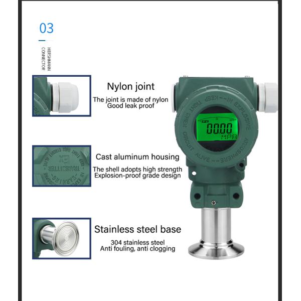 38mm Sanitary Type Shock-Proof Pressure Transmitter Made in 4-20Ma 0.5%FS Performance