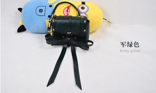 2016 new bow shoulder bag Messenger female European and American fashion pure color pu handbag