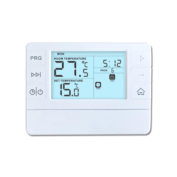 7 Day Programming Boiler Room Thermostat Offering Display Temperature Range 0 To 40°C and Adjustable Temperature Range 5 To 35°C for Heating Management