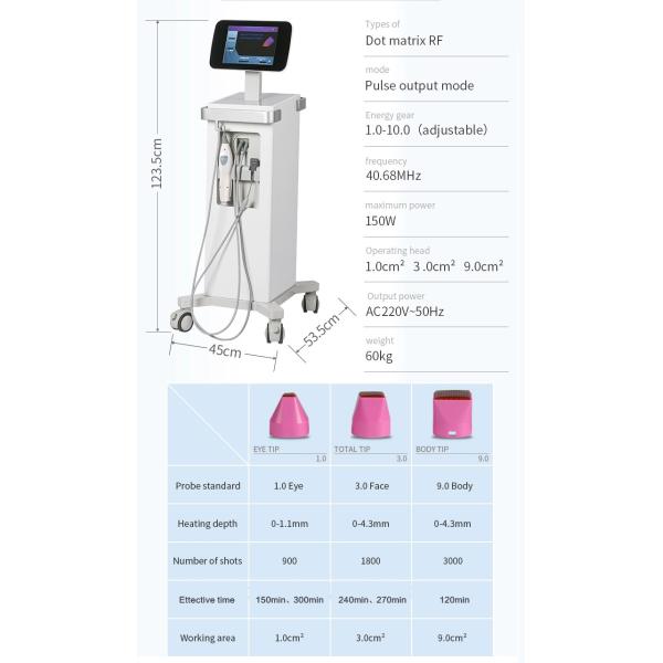Машина 5Mhz радиочастоты подтяжки лица частичная microneedling