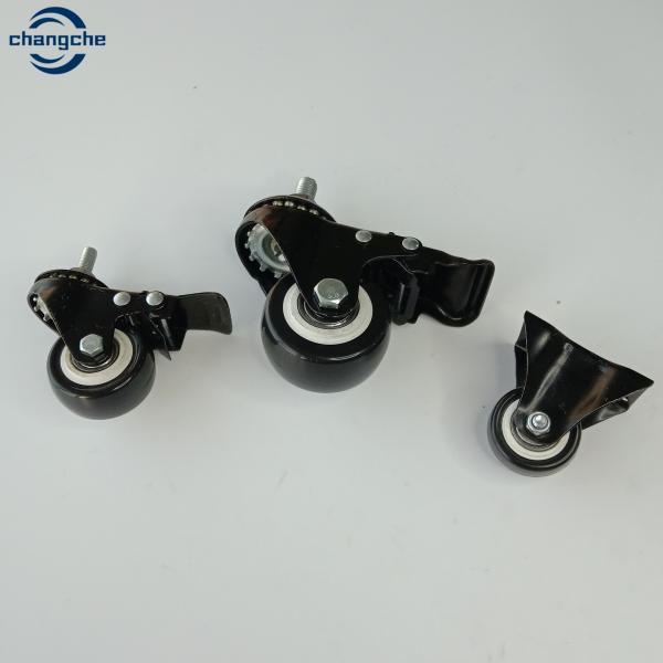 1.5 Inch PVC Swivel Thread Roller Wheel Casters With Brake