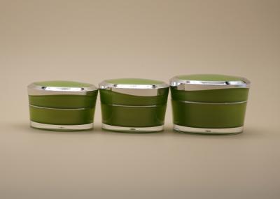 Leak Proof Cosmetic Cream Containers Portable Fresh Green With Silver Color