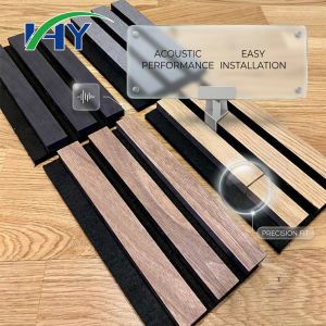 Eco Wood Slat Acoustic Panel with Customized Sound Absorption Mdf