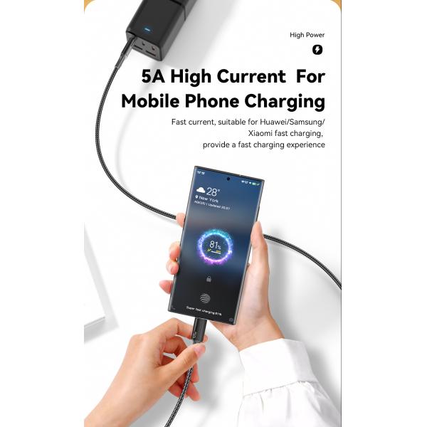 ESSAGER ES-X45 Serie USB C a C Cable de carga rápida 100W 1m 2m 3m