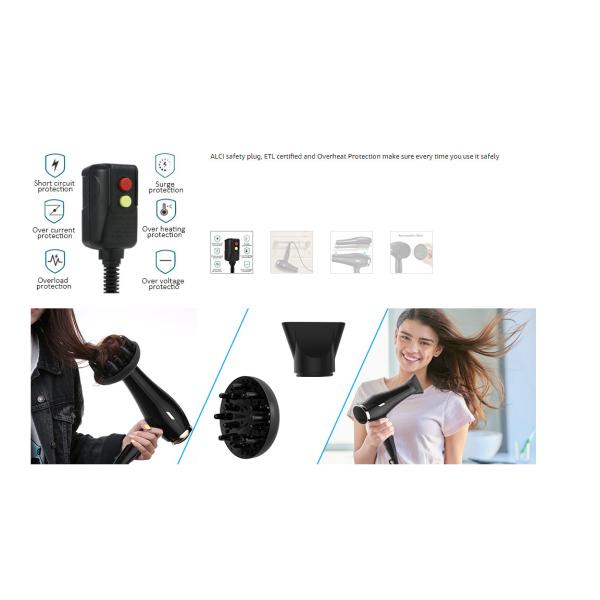 Домашний фен для волос пользы 1800W ионный с материалом мотора DC пластиковым