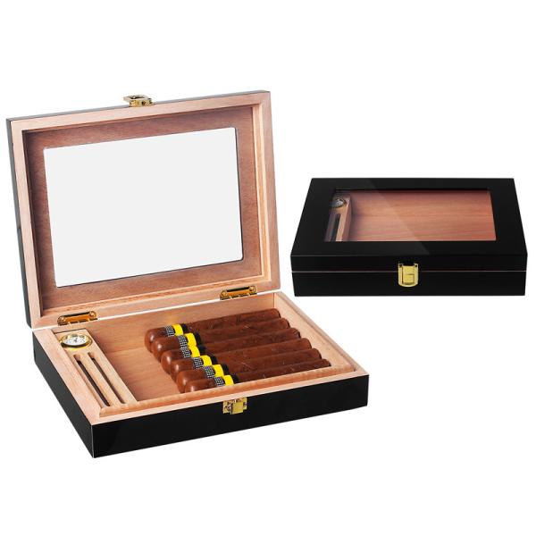 Wooden Luxury Cigar Box Handcrafted With Piano Lacquer Finish