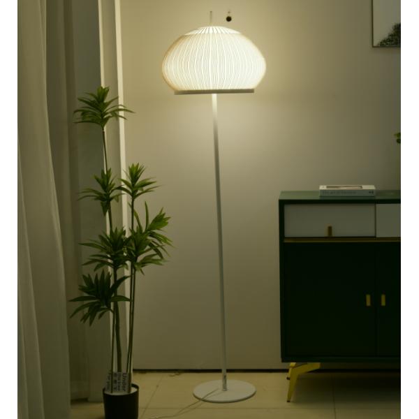 Lámpara de pie JYLIGHTING, moderna, para comedor, estudio y dormitorio, con pantalla de tela, lámparas de techo LED, lámparas de pie redondas