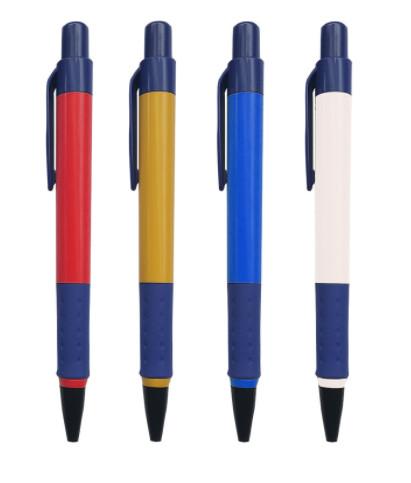 Fancy plastic ballpoint pens for promotion, blue refill, push type, Student pen advertising pens