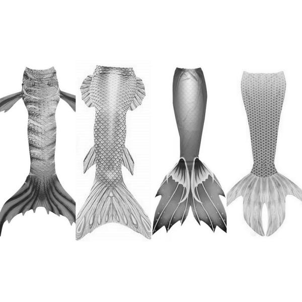 Flexible Ladies Mermaid Tail , Mermaid Tail Swimsuit Adult With Side Fins