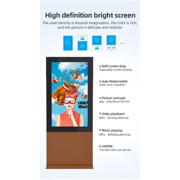 Various color 55 Inch Portable LCD Advertising Playing Equipment Billboard Outdoor Lcd Panel