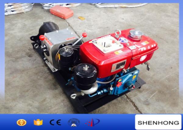 Steel Diesel Engine Cable Pulling Winch 10KN Capacity For Power Construction