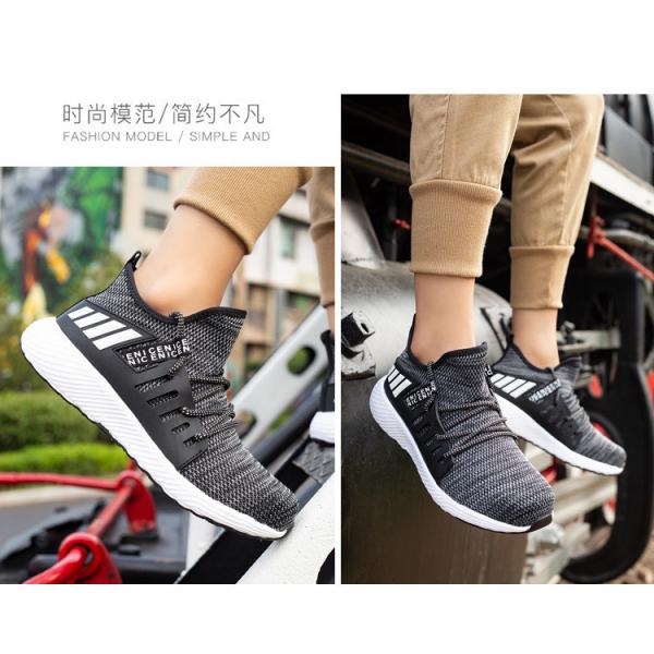 Breathable Flying Knit Work Shoes Comfortable Safety Shoes Kevlar Midsole Steel Toe EVA Sole