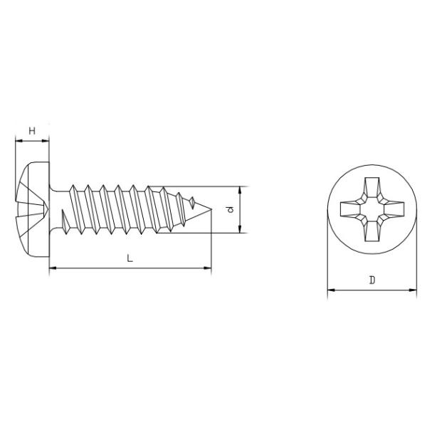 Крепежная деталь головы ДИН7981 А2-70 лотка винтов собственной личности нержавеющей стали выстукивая