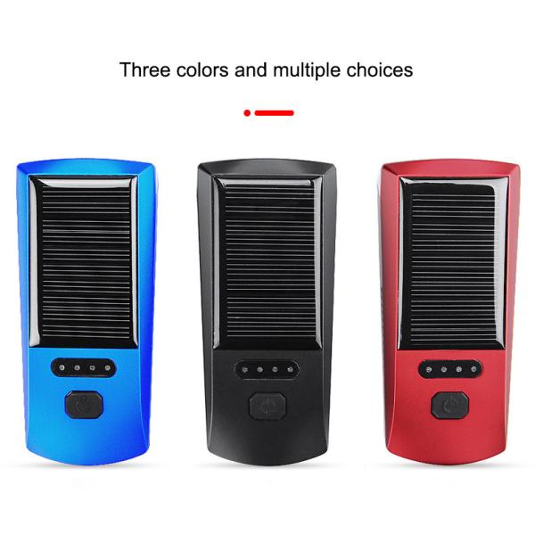 Blue Solar and USB Charging Bike Light 2000mAh Front Headlight for MTB Road Cycling