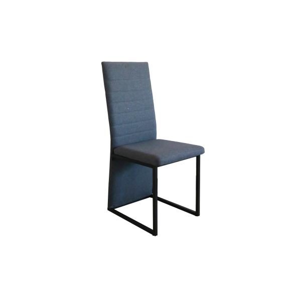 Black Powder Coated Steel Legs ODM Fabric Dining Room Chairs