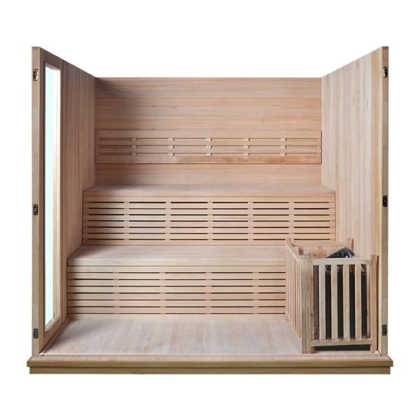 2021 New Design Canada Custom Hemlock Traditional NO EMF Steam Sauna Stove Solid Wood Traditional Sauna Room For Therapy