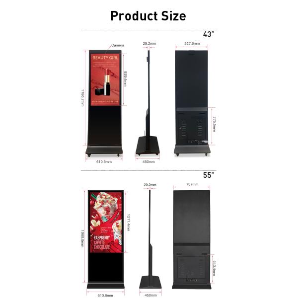 Vertical 43 Inch Infrared Touch Screen Advertising Kiosk Android Digital Signage Kiosk