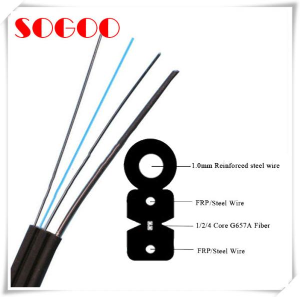 Black Optical Fiber Self Supporting FTTH Drop Cable