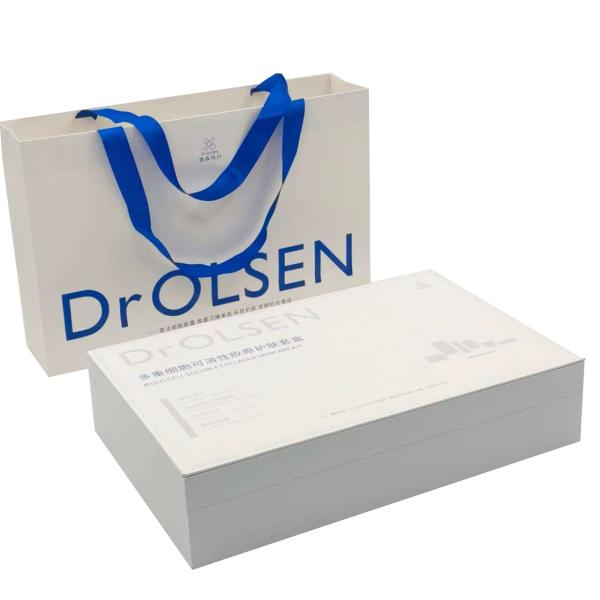 Boîte d'emballage cosmétique cadeau de beauté Boîte de maquillage bleue avec compartiments