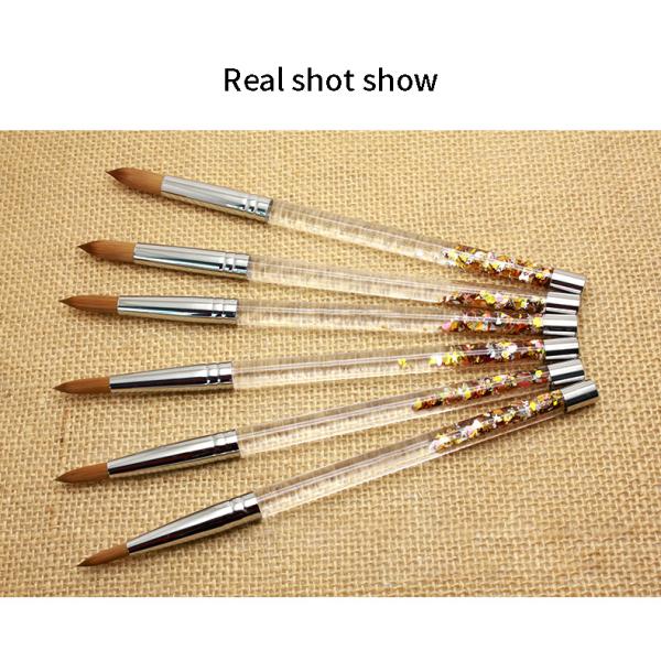 Sable Hair Acrylic Nail Brush  Liquid Glitter Handle Vegan Acrylic Nail Brush