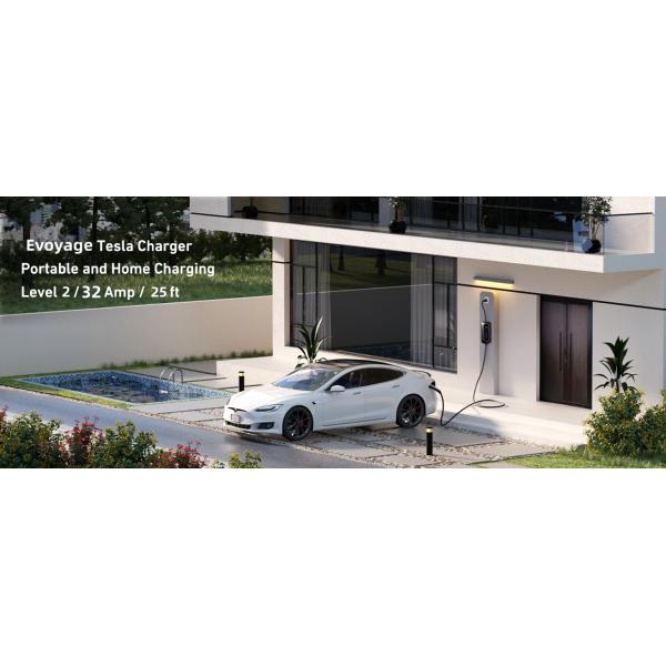 110V - 240V Уровень 2 Tesla EV зарядное устройство 32A / 16A с кабелем 25FT NEMA 5-15/6-20/14-30/14-50/10-30