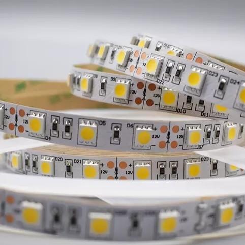 12w 12v 24v 10mm 60 Leds Rgb 5050 Smd Flexible Led Strip Light with and Multi Colors