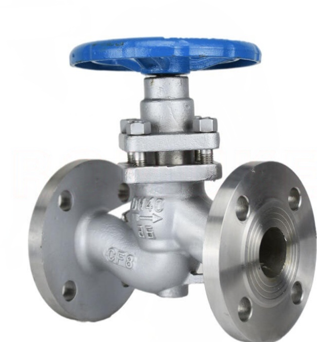 CF8 Stainless Steel Flanged Plunger Globe Valve Straight Type Chemical Corrosion Resistant Stop Valve
