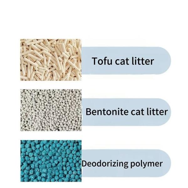 70% de tofu 30% de bentonite poubelles de chat Tofu sable de chat sur mesure