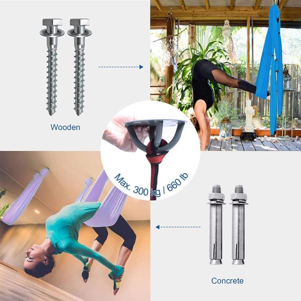 300 кг грузоподъемность Углеродистая сталь Велосипедная настенная якорь для боевых веревок/резистентных лент